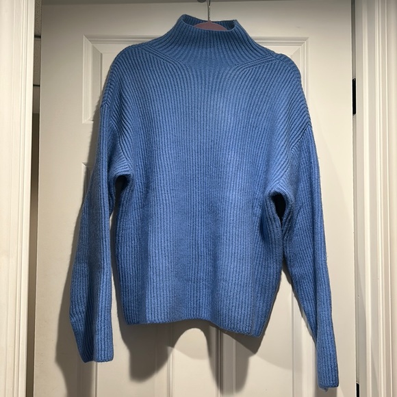 H&M Rib - Knit Mock Turtle Neck Baby Blue - Picture 2 of 4